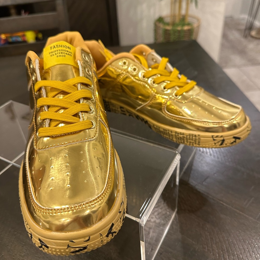 Gold Men's Athletic Shoes